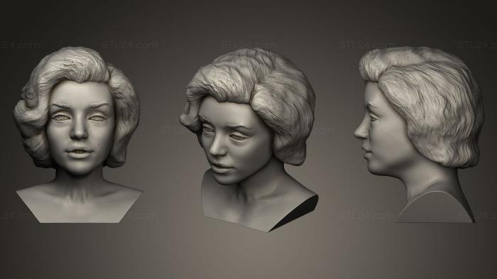Бюсты и барельефы известных личностей (Мэрилин Монро, BUSTC_0404) 3D модель для ЧПУ станка